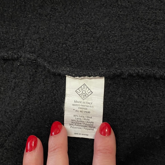 Le Gatte Patchwork Flowy Wool Coat Size III ITALY - Picture 10 of 12